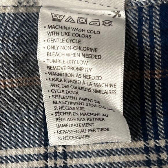 HB Harbor Bay Men's 3XLT Flannel Shirt Long Sleeve Blue Plaid Button-Down Cotton - Picture 14 of 16